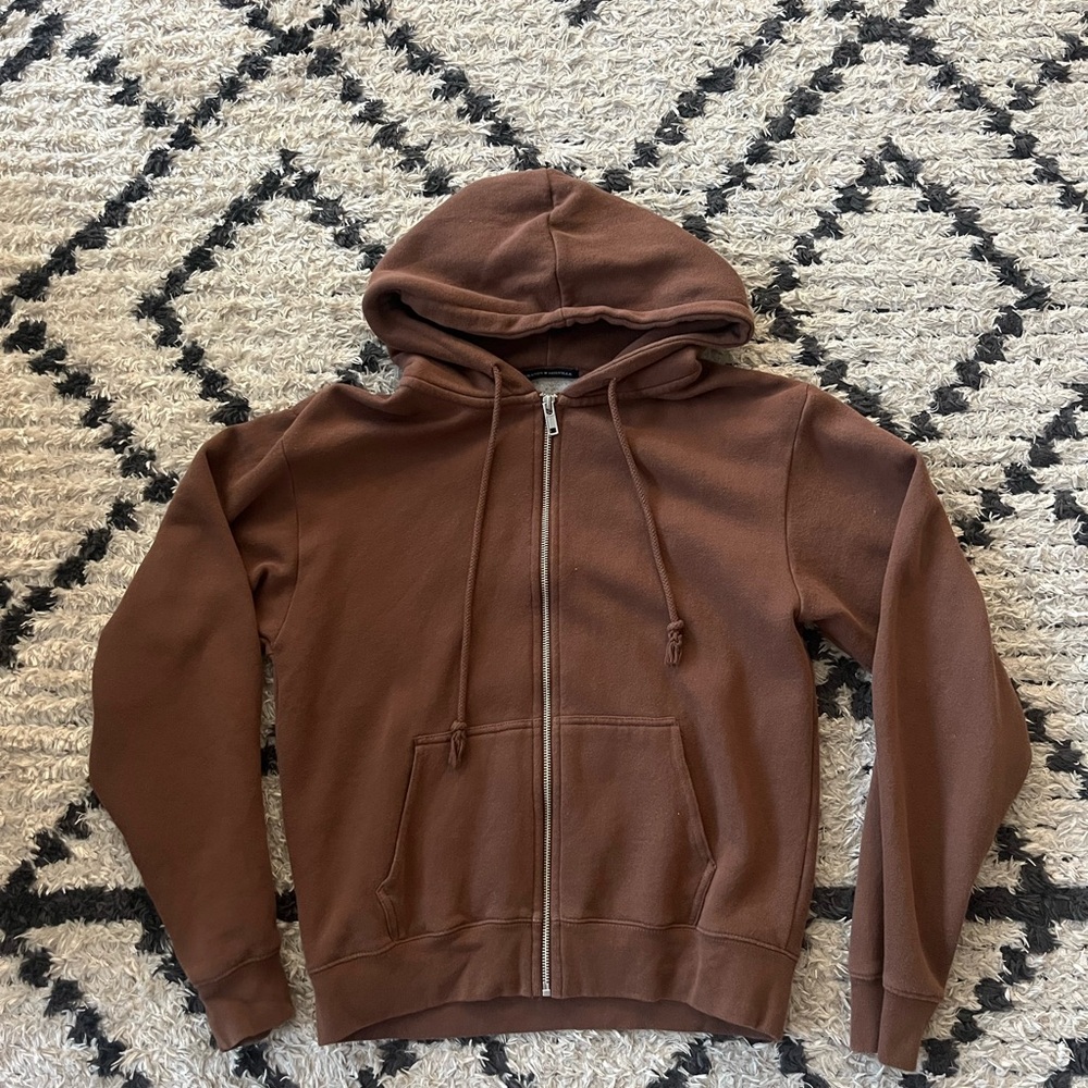 Brown Zip-Up Hoodie